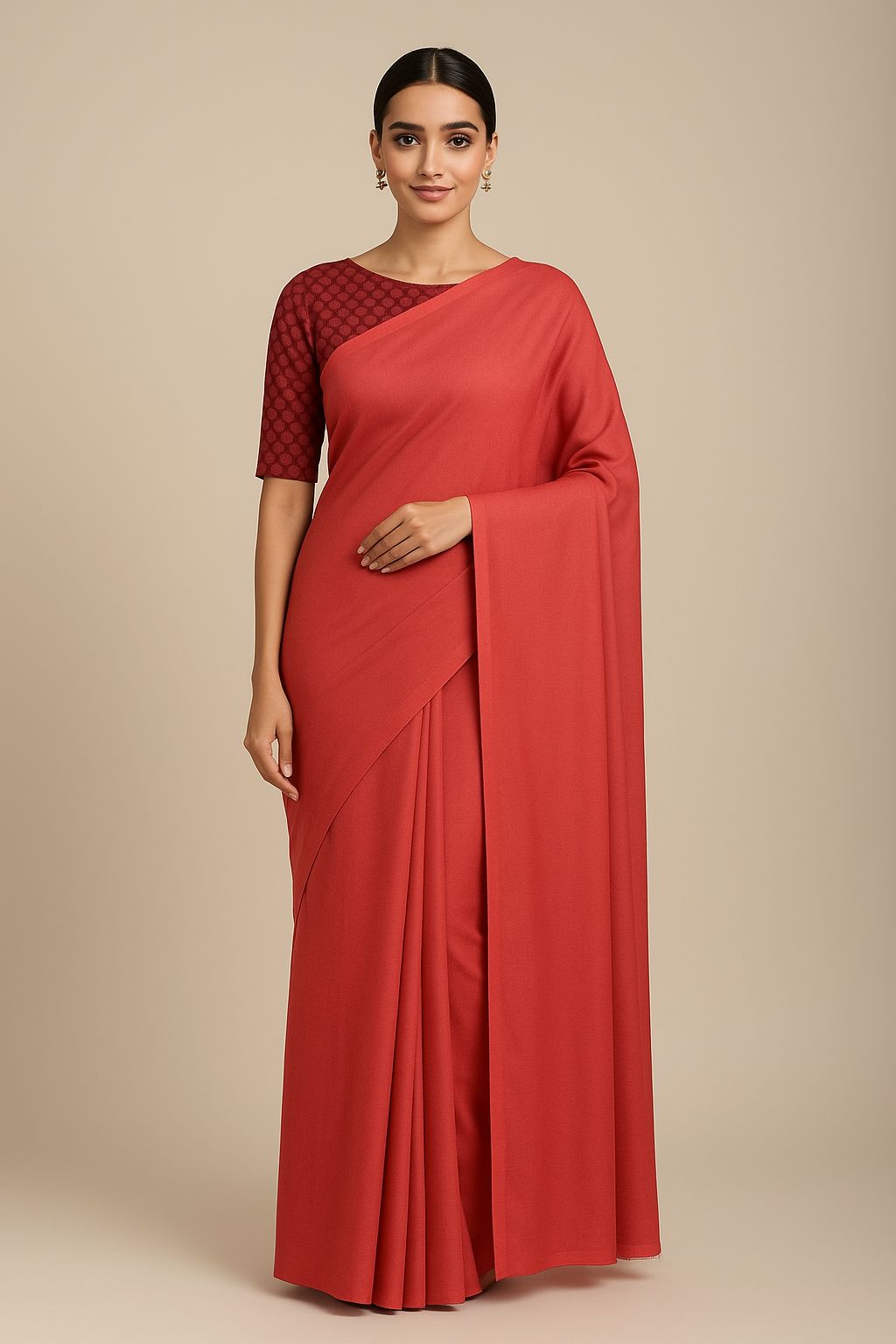 Scarlet Grace Plain Silk Saree